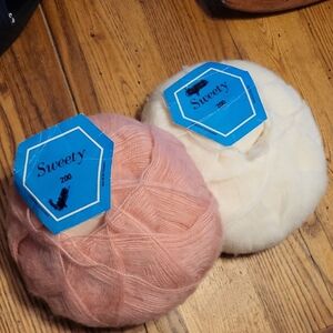 Pink and Cream Yarn Set